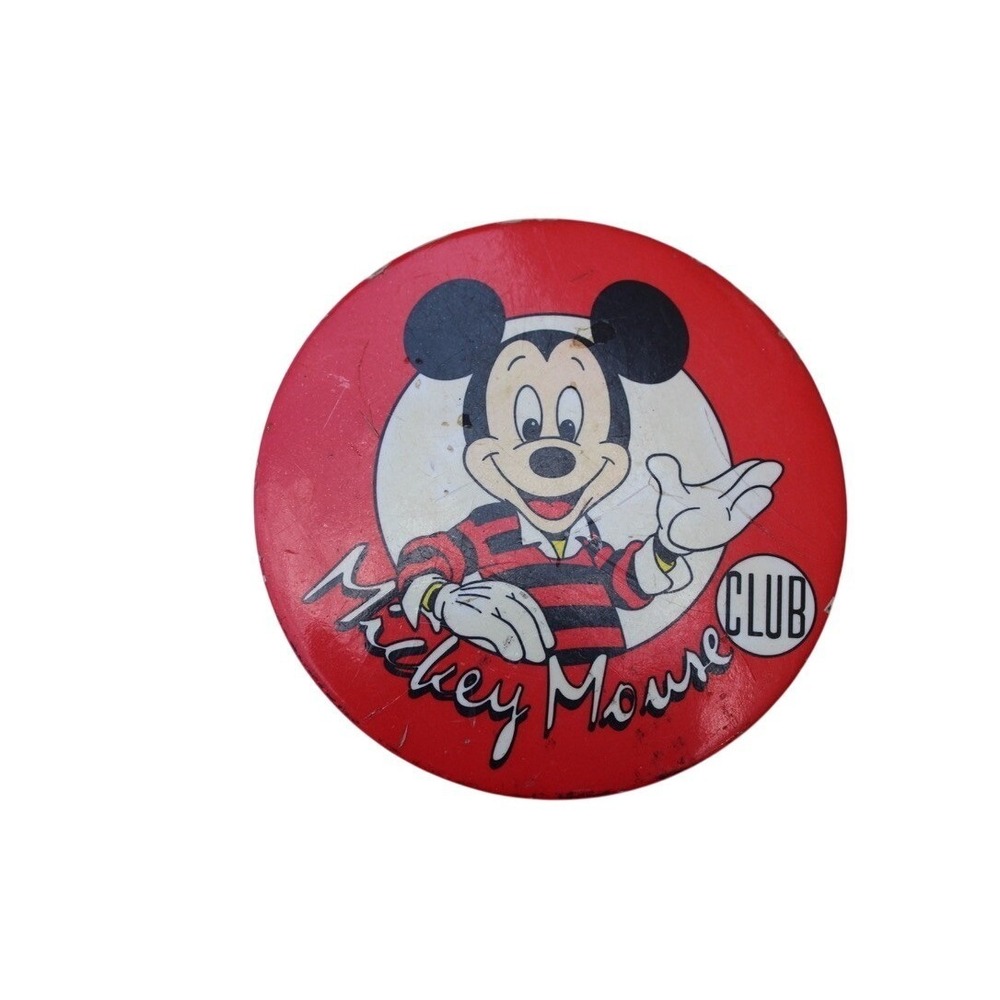 Vintage Mickey Mouse Club Button Pin Retro Disney Character Collectible
